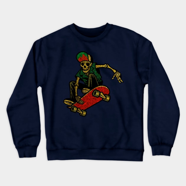 Skateboarding Skeleton Roller Skate Fans Gift Crewneck Sweatshirt by klimentina